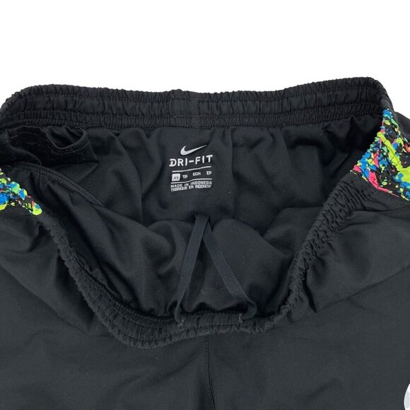 Nike Dri-Fit Neon Abstract Athletic Running Workout Tempo Shorts Black Lime - Picture 4 of 6